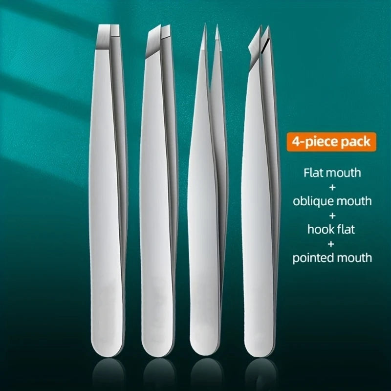 Set de Pinzas para Cejas Profesionales de Acero Inoxidable para Depilación Facial