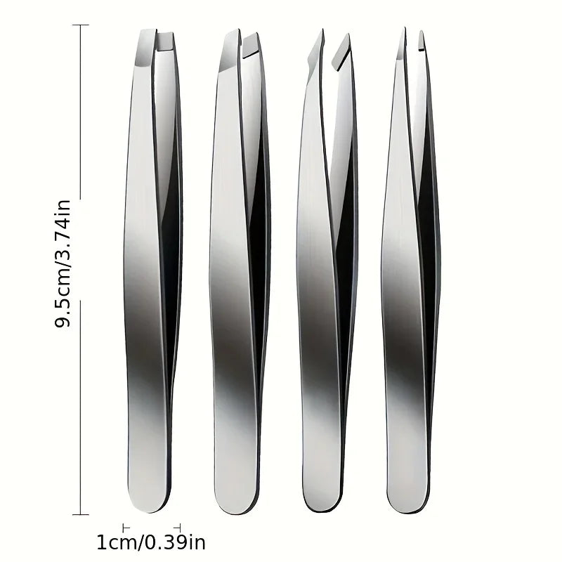 Set de Pinzas para Cejas Profesionales de Acero Inoxidable para Depilación Facial