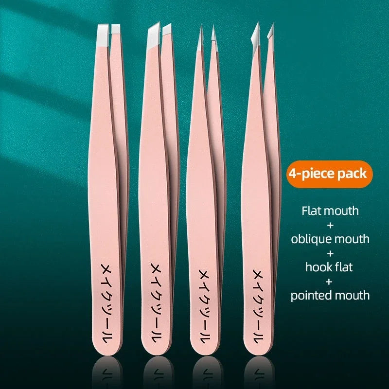 Set de Pinzas para Cejas Profesionales de Acero Inoxidable para Depilación Facial