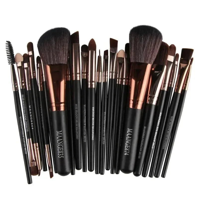 Set de 22 Brochas de Maquillaje Profesional para Rostro y Ojos