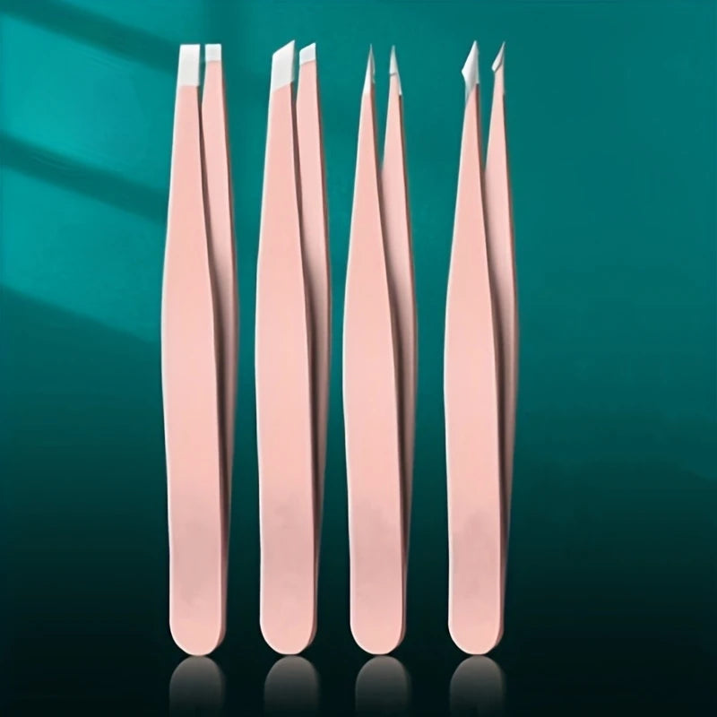 Set de Pinzas para Cejas Profesionales de Acero Inoxidable para Depilación Facial