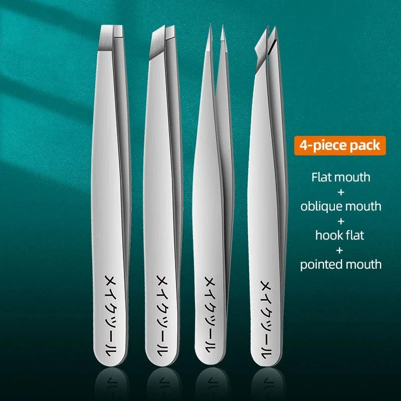 Set de Pinzas para Cejas Profesionales de Acero Inoxidable para Depilación Facial