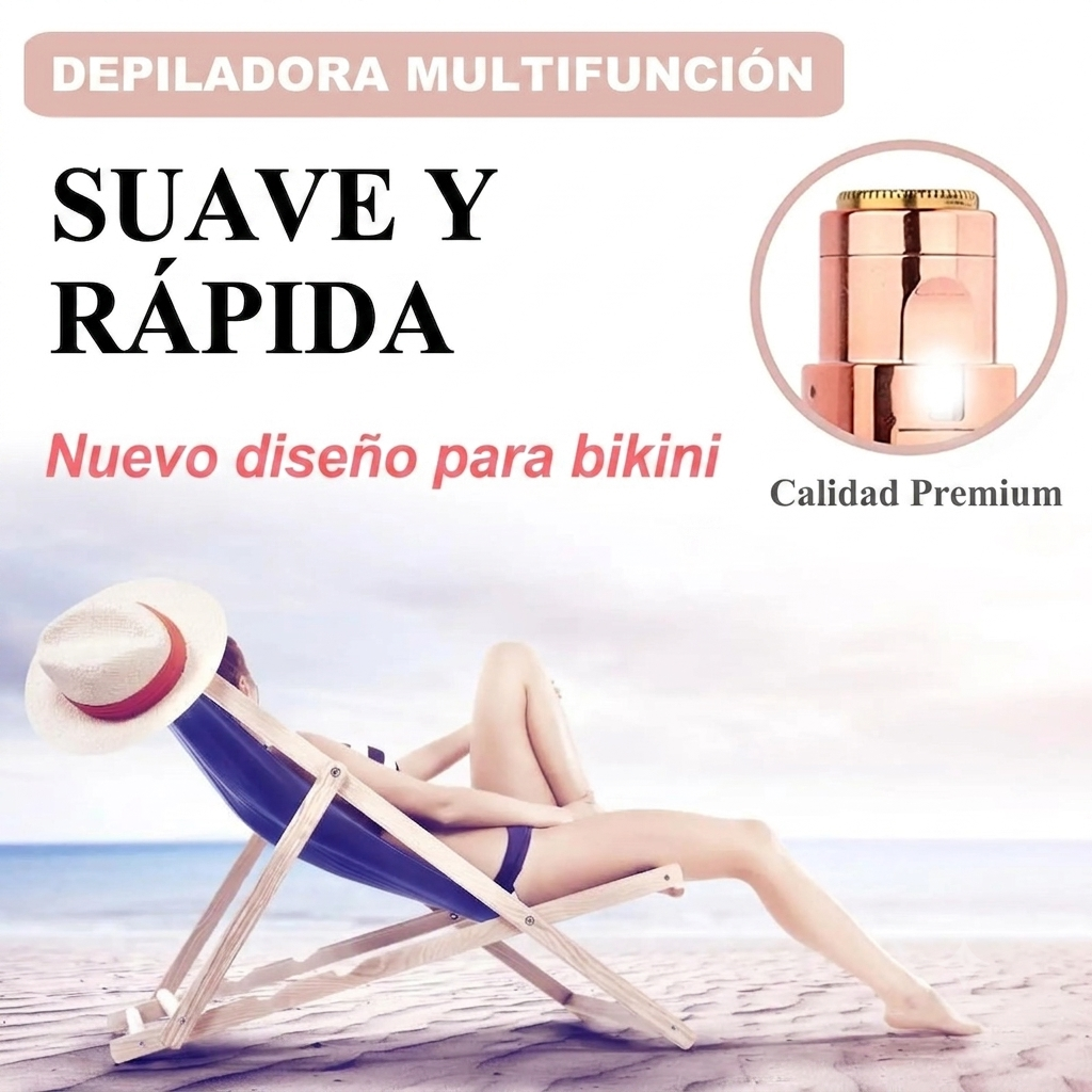 Depiladora Facial Eléctrica Portátil con Luz LED para Mujer